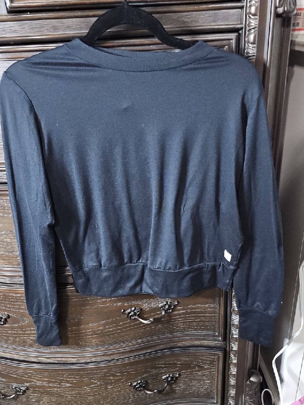 Vuori Black Crew Sweatshirt with Logo Patch